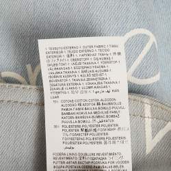 Pre Owned Versace Jeans Blue Logo Print Denim Skinny Jeans S Waist 24"