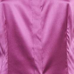 مملوكة مسبقًا قميص فيرساتشي جينز حرير وردي ماجينتا بأكمام كاملة مقاس كبير (لارج)