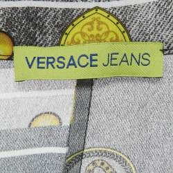 Pre Owned Versace Jeans Grey Printed Crepe Tunic Top M