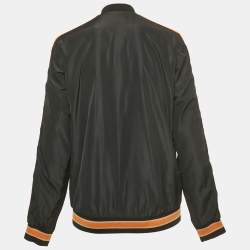 Pre Owned Versace Jeans Black Side Stripe Synthetic Zip-Up Jacket M