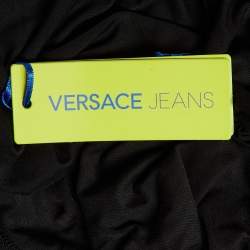 Pre Owned Versace Jeans Black Tiger Print Fabric Blend Top