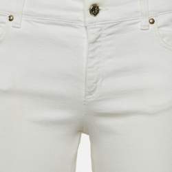 Pre Owned Versace Jeans White Denim Studded Jeans M