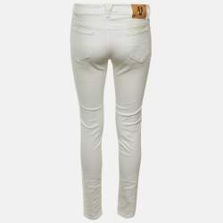 Pre Owned Versace Jeans White Denim Studded Jeans M