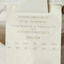 Pre Owned Versace Jeans White Denim Studded Jeans M