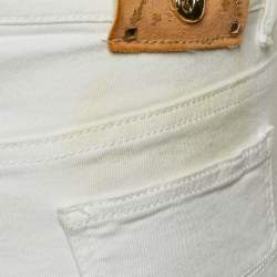 Pre Owned Versace Jeans White Denim Studded Jeans M