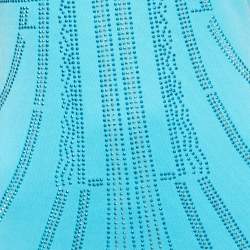 Versace Jeans Blue Stud Embellished Knit Sleeveless Dress M