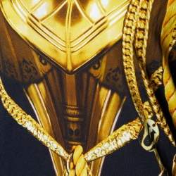 Versace Jeans Black & Gold Chain Link Print Long Sleeve T-Shirt S