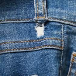 Pre Owned Versace Jeans Blue Washed Denim Skinny Jeans S Waist 28"