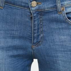 Pre Owned Versace Jeans Blue Washed Denim Skinny Jeans S Waist 28"