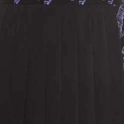مملوكة مسبقًا Versace Jeans Black Printed Silk Pleated Maxi Skirt M