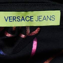 Versace Jeans Black Metallic Logo Print Jersey T-Shirt M