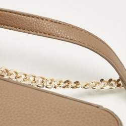 Versace Jeans Brown Leather Logo Flap Shoulder Bag