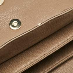 Versace Jeans Brown Leather Logo Flap Shoulder Bag