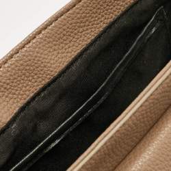 Versace Jeans Brown Leather Logo Flap Shoulder Bag