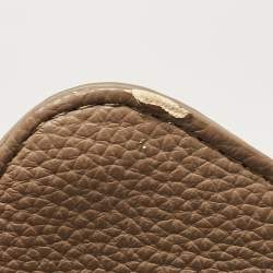 Versace Jeans Brown Leather Logo Flap Shoulder Bag