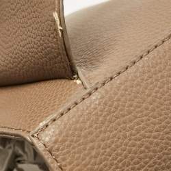 Versace Jeans Brown Leather Logo Flap Shoulder Bag