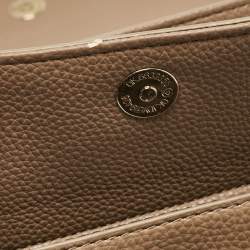 Versace Jeans Brown Leather Logo Flap Shoulder Bag