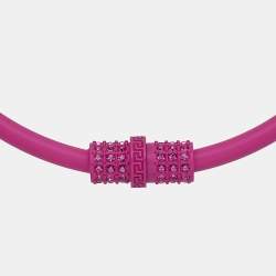 Versace Pink Metal Crystal Choker Necklace