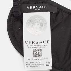 Pre Owned Versace Black Crete de Fleur Silk Sleep Mask