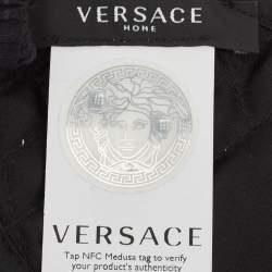 Pre Owned Versace Black Crete de Fleur Silk Sleep Mask