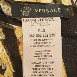 Pre Owned Versace Black/Yellow Barocco Print Modal Voile Scarf