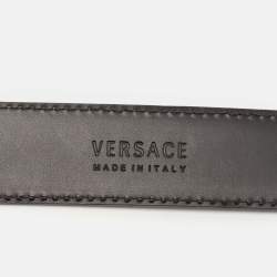 Versace Black Leather Medusa Buckle Belt 85CM