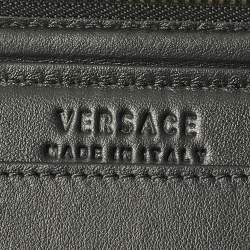 Versace Black/Yellow Leather Baroque Printed Zip Around iPad Case