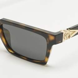 Pre Owned Versace Tortoise Brown MOD 4490 U Medusa Rectangle Sunglasses