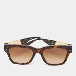 مملوكة مسبقًا نظارة شمسية فيرساتشي بنية منقطة متدرجة MOD 4418 مربعة بخطوط زينة