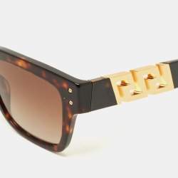 مملوكة مسبقًا نظارة شمسية فيرساتشي بنية منقطة متدرجة MOD 4418 مربعة بخطوط زينة