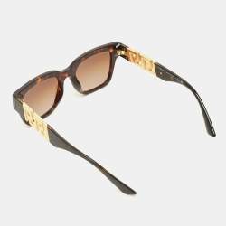 مملوكة مسبقًا نظارة شمسية فيرساتشي بنية منقطة متدرجة MOD 4418 مربعة بخطوط زينة