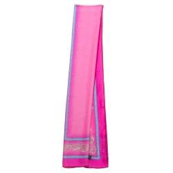 Versace Pink Baroque Print Silk Scarf