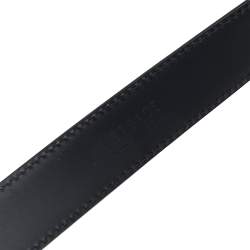 مملوكة مسبقًا Versace Black Leather Virtus Waist Belt 85CM