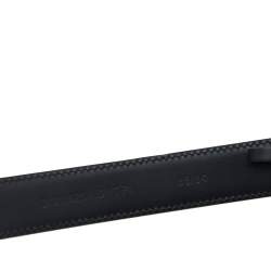 مملوكة مسبقًا Versace Black Leather Virtus Waist Belt 85CM