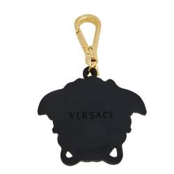 Pre Owned Versace Black La Medusa Silicone Key Chain