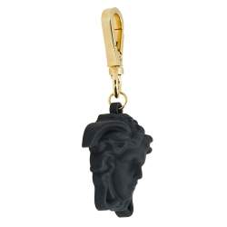 Pre Owned Versace Black La Medusa Silicone Key Chain