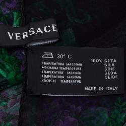 Versace Black & Purple Floral Print Silk Stole