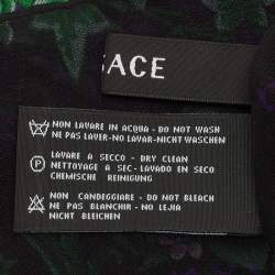 Pre Owned Versace Black/Purple Floral Print Silk Stole