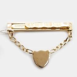 Pre Owned Versace Logo Medusa Two Tone Metal Pin