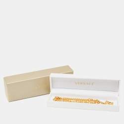 Pre Owned Versace Medusa Crystal Gold Tone Necklace