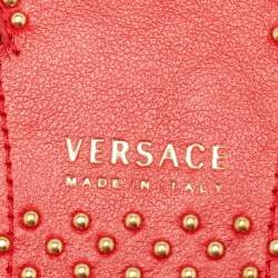 Pre Owned Versace Red Leather Jacket Keychain