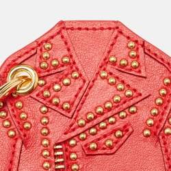 Pre Owned Versace Red Leather Jacket Keychain