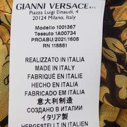 Pre Owned Versace Yellow Barocco Print Silk Beach Dress One Size
