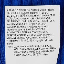 Versace Blue Rib Knit Wool Full Sleeves Button Detail Sweater M