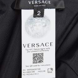 Versace Black Jersey and Chiffon Swimsuit With Cover-Up Skirt S/M