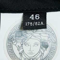 Versace Black Cut-Out Embellished Wool Trousers L