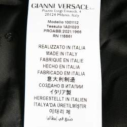 Versace Black Contrast Side Wool Cropped Trousers XL