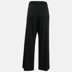 Versace Black Contrast Side Wool Cropped Trousers XL