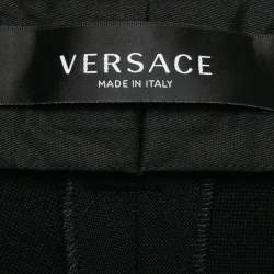 Versace Black Contrast Side Wool Cropped Trousers XL