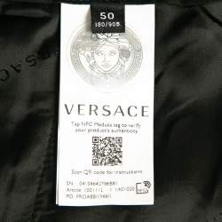 Versace Black Contrast Side Wool Cropped Trousers XL